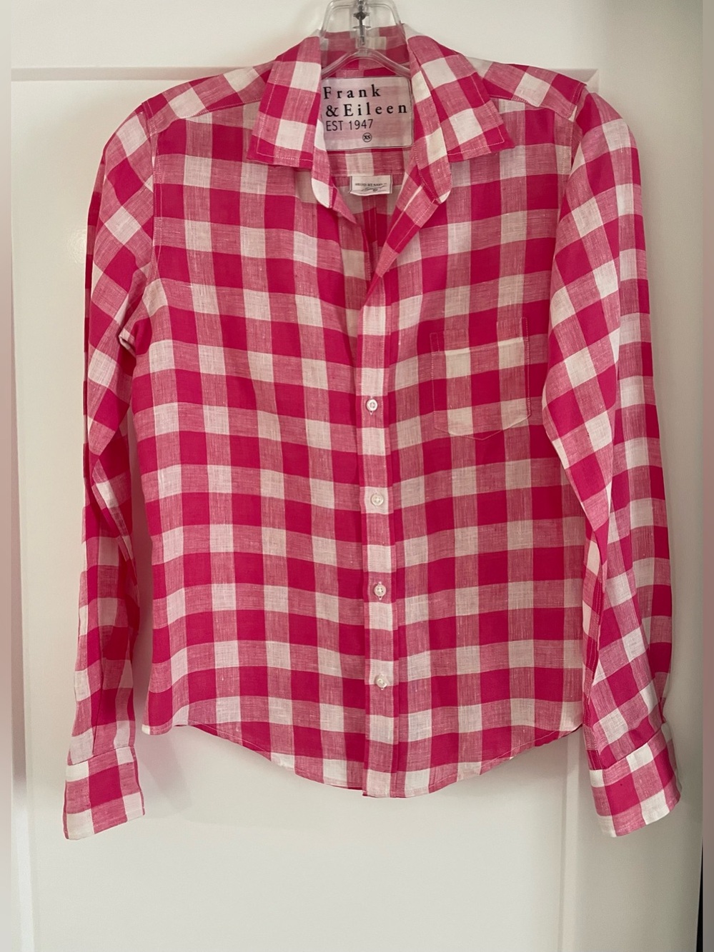 Frank & Eileen BARRY Tailored Button-Up Linen Shirt , Sz XS